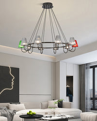 WOMO Colorful Glass Shaded Chandelier-WM3019