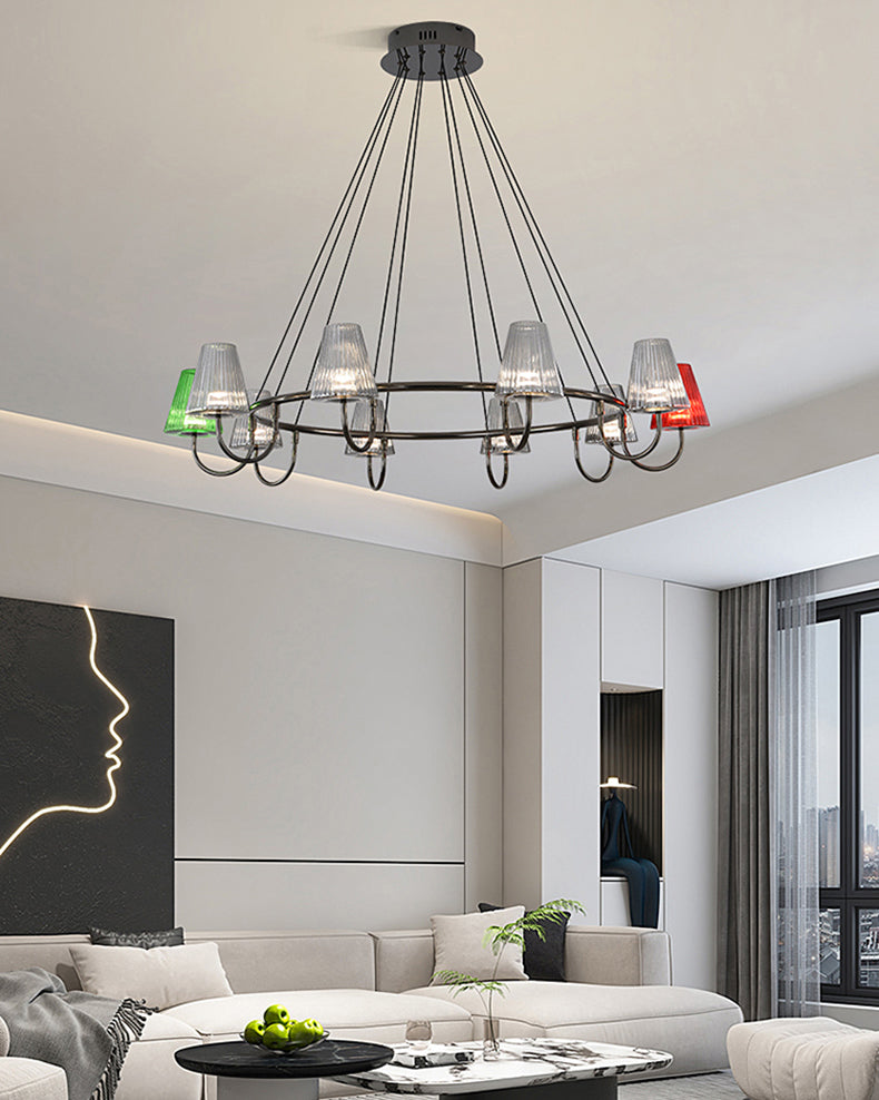 WOMO Colorful Glass Shaded Chandelier-WM3019