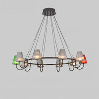 WOMO Colorful Glass Shaded Chandelier-WM3019