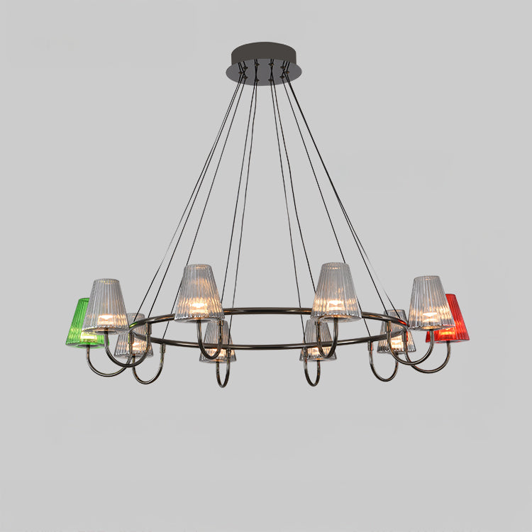 WOMO Colorful Glass Shaded Chandelier-WM3019