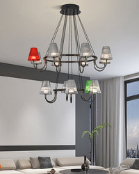 WOMO Colorful Glass Shaded Chandelier-WM3019