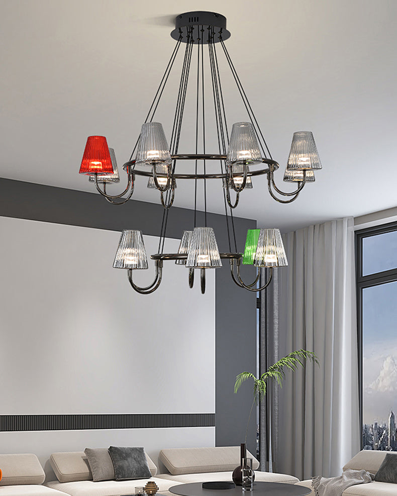 WOMO Colorful Glass Shaded Chandelier-WM3019