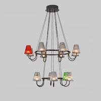 WOMO Colorful Glass Shaded Chandelier-WM3019