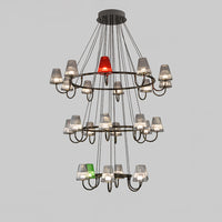 WOMO Colorful Glass Shaded Chandelier-WM3019