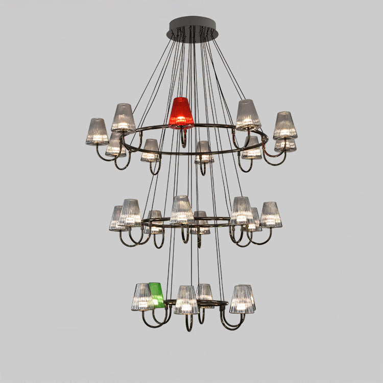 WOMO Colorful Glass Shaded Chandelier-WM3019