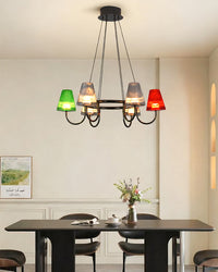 WOMO Colorful Glass Shaded Chandelier-WM3019