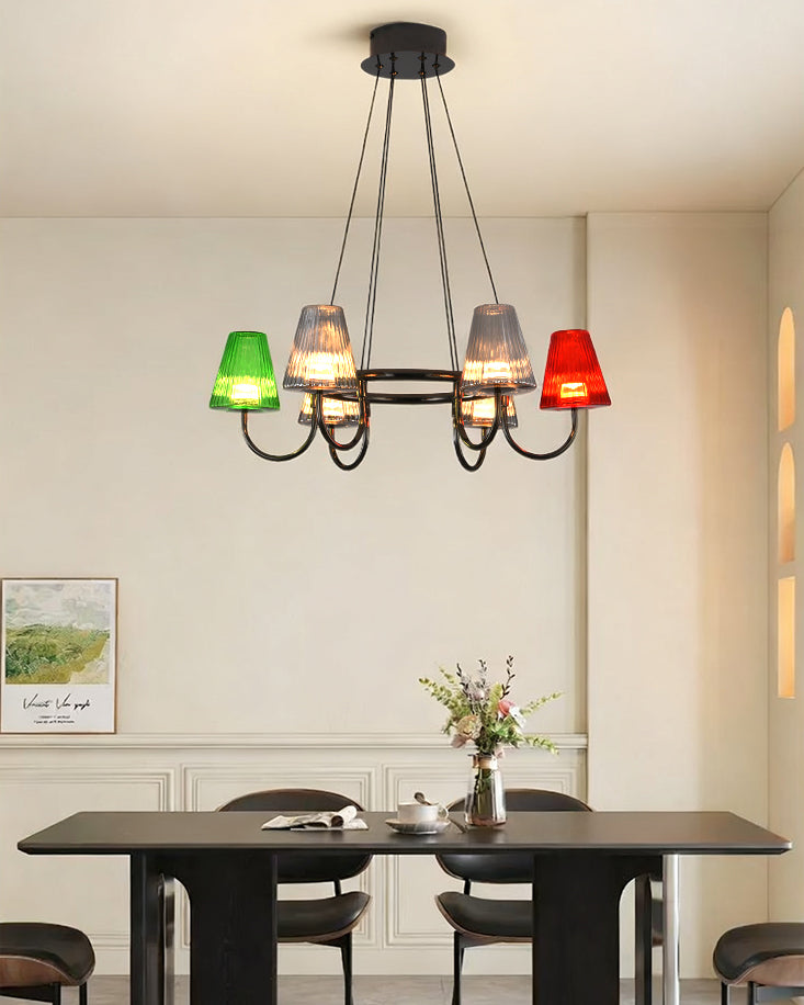 WOMO Colorful Glass Shaded Chandelier-WM3019