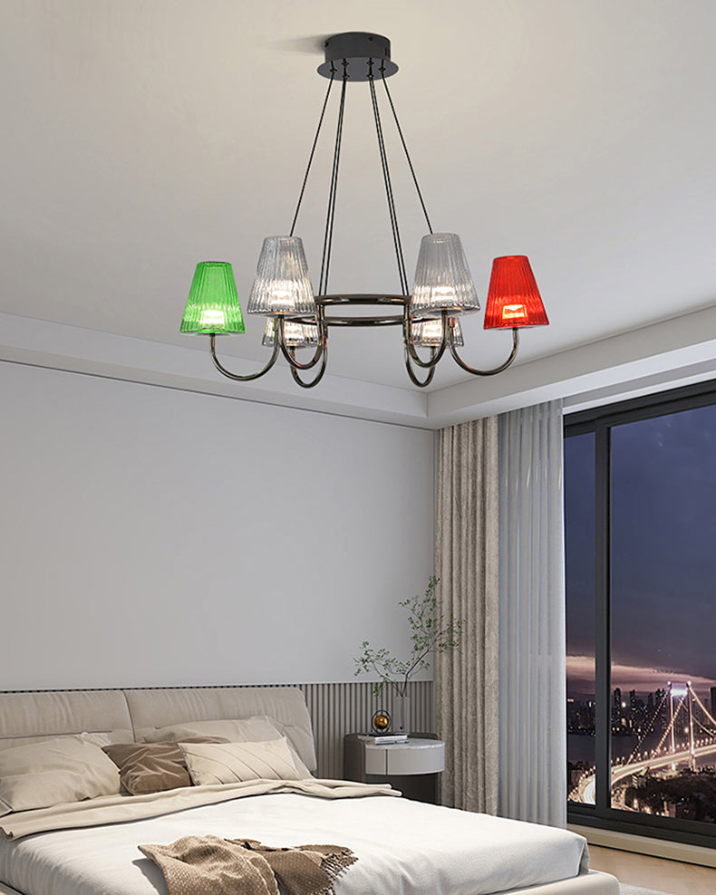 WOMO Colorful Glass Shaded Chandelier-WM3019