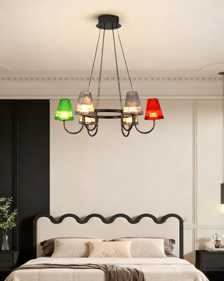 WOMO Colorful Glass Shaded Chandelier-WM3019