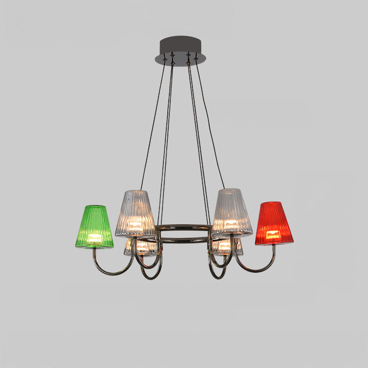 WOMO Colorful Glass Shaded Chandelier-WM3019