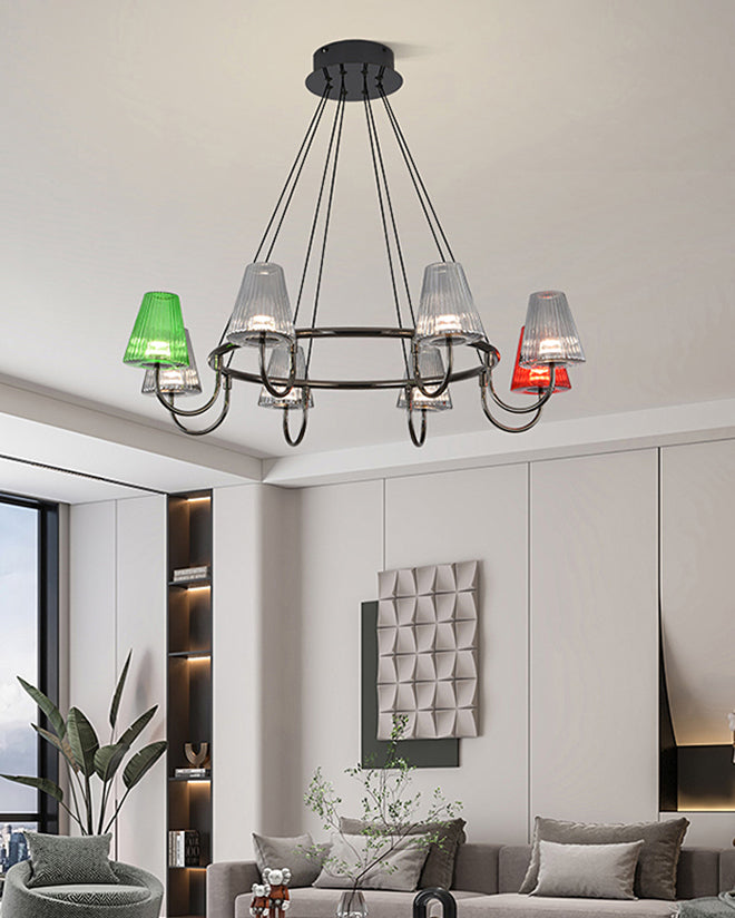 WOMO Colorful Glass Shaded Chandelier-WM3019