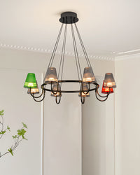 WOMO Colorful Glass Shaded Chandelier-WM3019