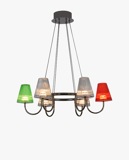 WOMO Colorful Glass Shaded Chandelier-WM3019