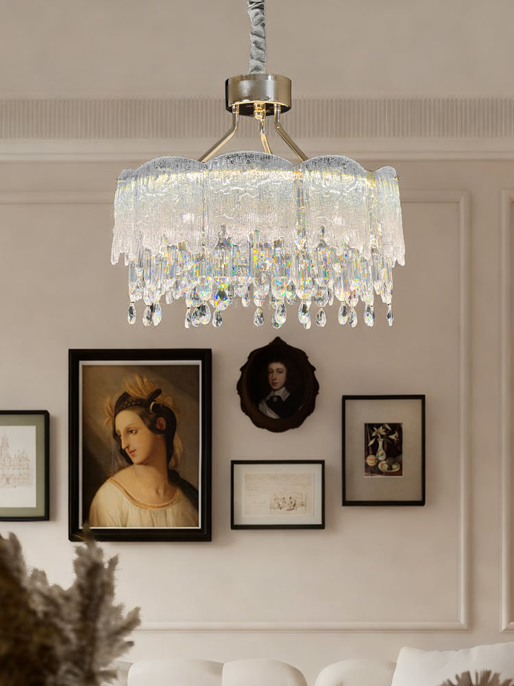 WOMO Glass Fringe Crystal Chandelier-WM3021