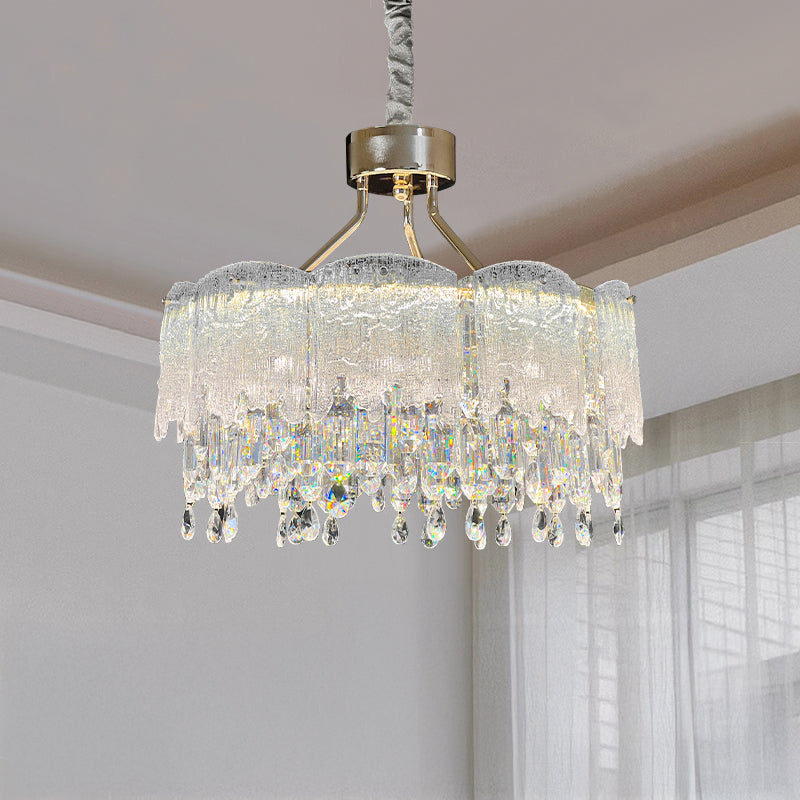 WOMO Glass Fringe Crystal Chandelier-WM3021