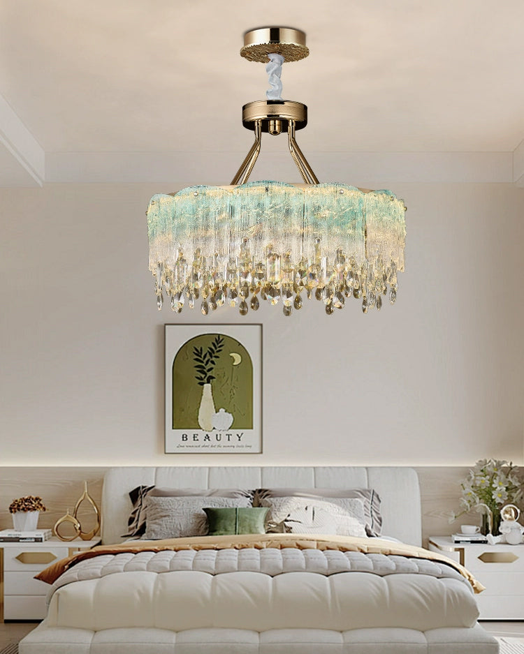 WOMO Glass Fringe Crystal Chandelier-WM3021