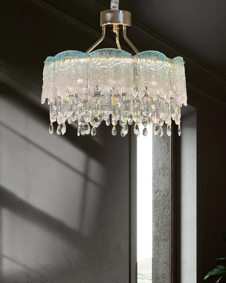 WOMO Glass Fringe Crystal Chandelier-WM3021