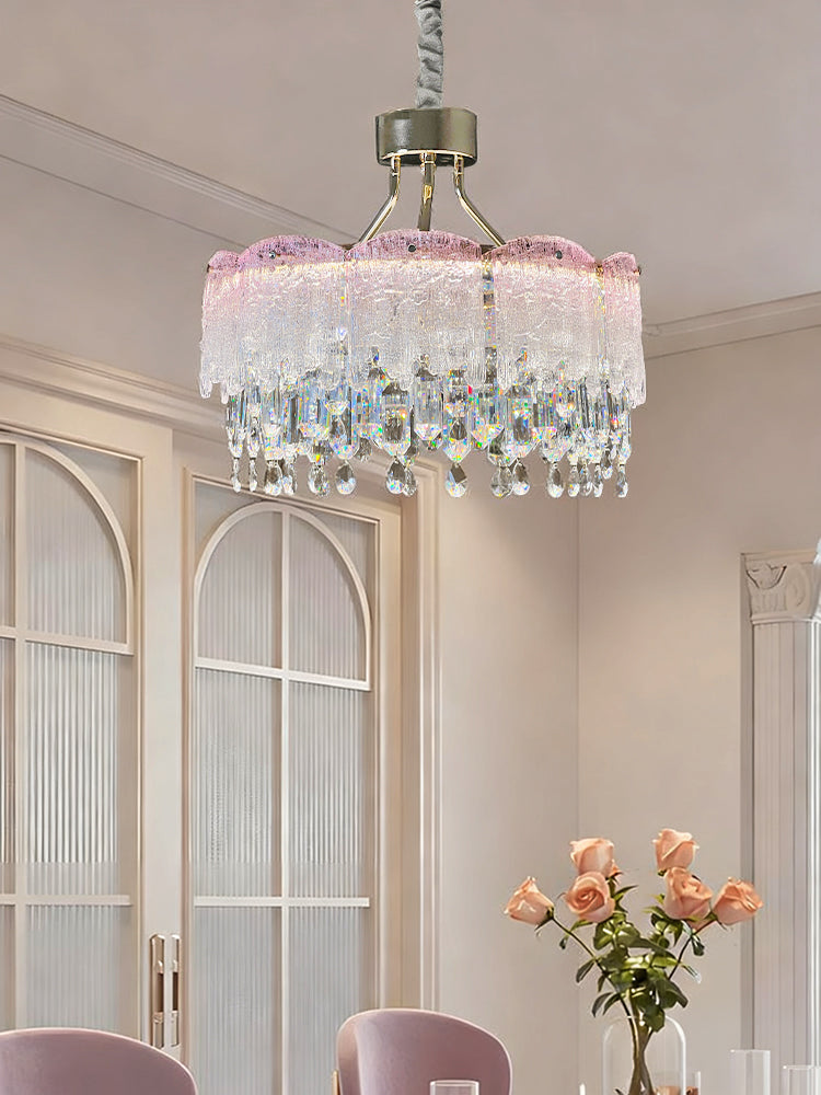 WOMO Glass Fringe Crystal Chandelier-WM3021