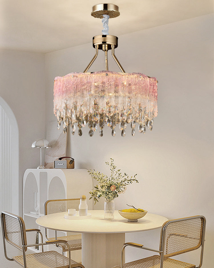 WOMO Glass Fringe Crystal Chandelier-WM3021
