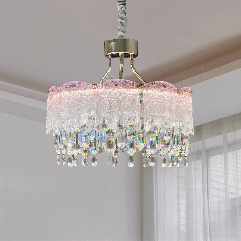 WOMO Glass Fringe Crystal Chandelier-WM3021