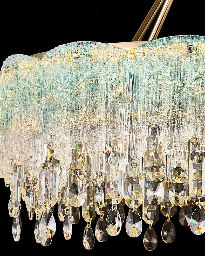WOMO Glass Fringe Crystal Chandelier-WM3021