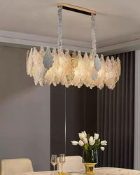 WOMO Tiered Glass Leaf Chandelier-WM3022
