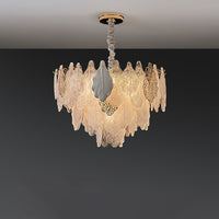 WOMO Tiered Glass Leaf Chandelier-WM3022