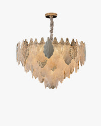 WOMO Tiered Glass Leaf Chandelier-WM3022