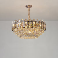 WOMO Smoked Crystal Tiered Chandelier-WM3024