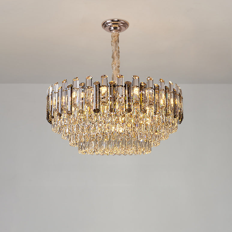 WOMO Smoked Crystal Tiered Chandelier-WM3024