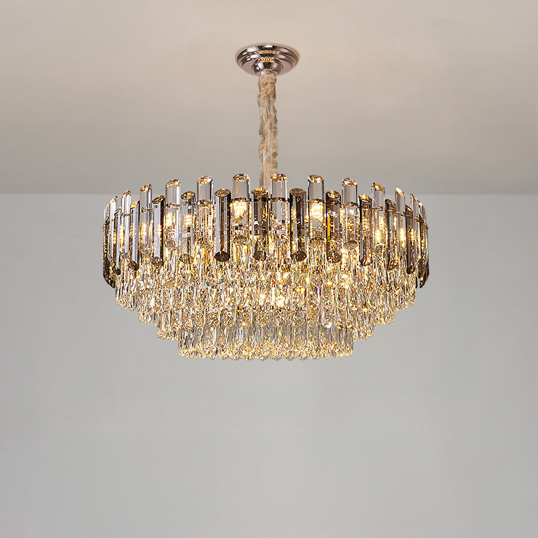 WOMO Smoked Crystal Tiered Chandelier-WM3024
