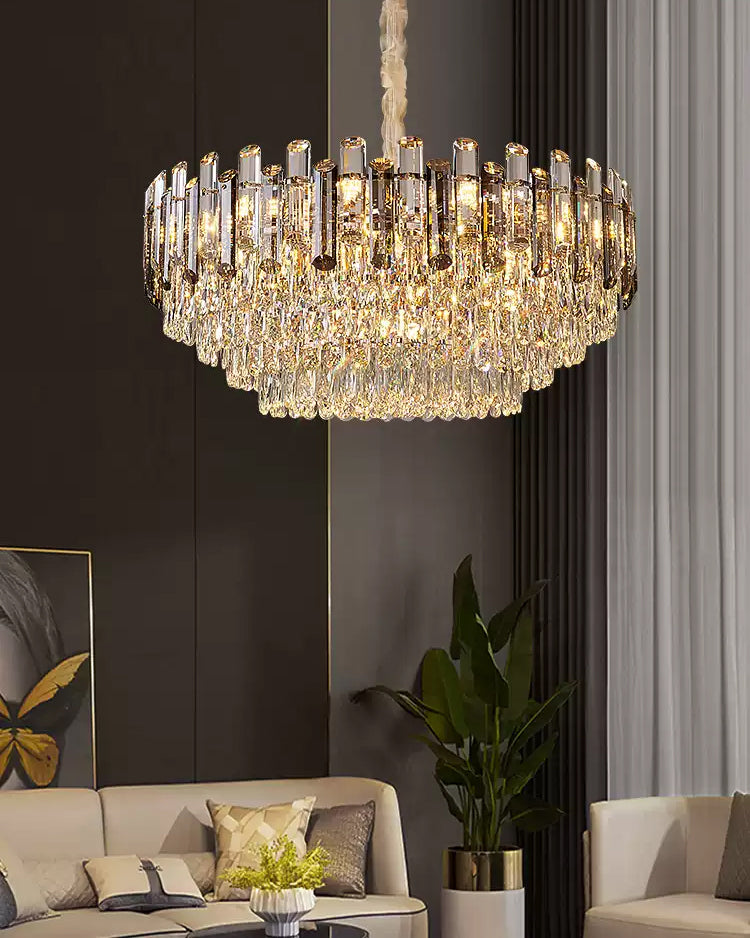 WOMO Smoked Crystal Tiered Chandelier-WM3024