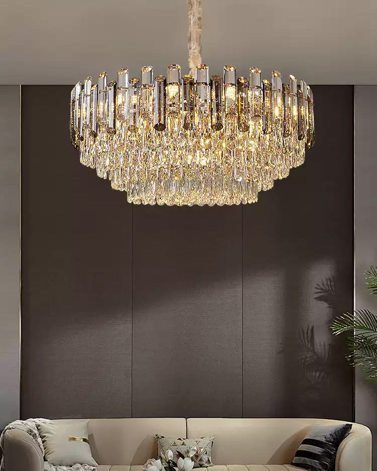 WOMO Smoked Crystal Tiered Chandelier-WM3024