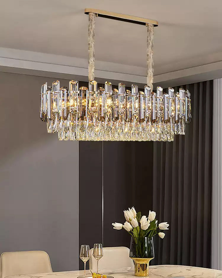 WOMO Smoked Crystal Tiered Chandelier-WM3024