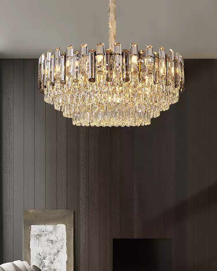 WOMO Smoked Crystal Tiered Chandelier-WM3024