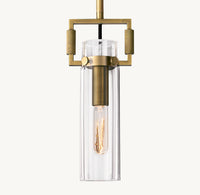 WOMO Clear Glass Cylinder Pendant Light - Machinist