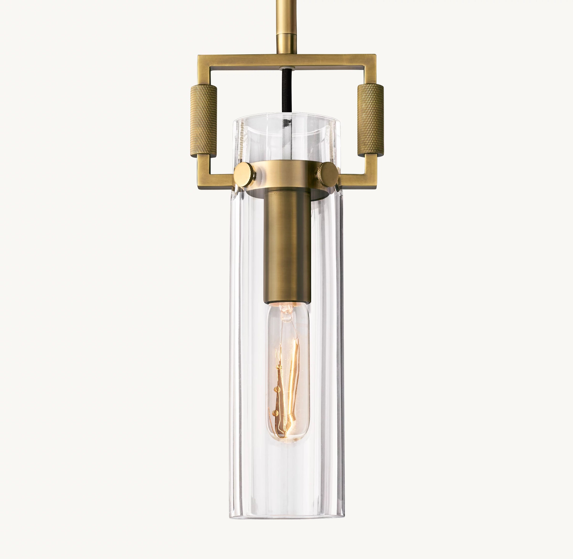 WOMO Clear Glass Cylinder Pendant Light - Machinist