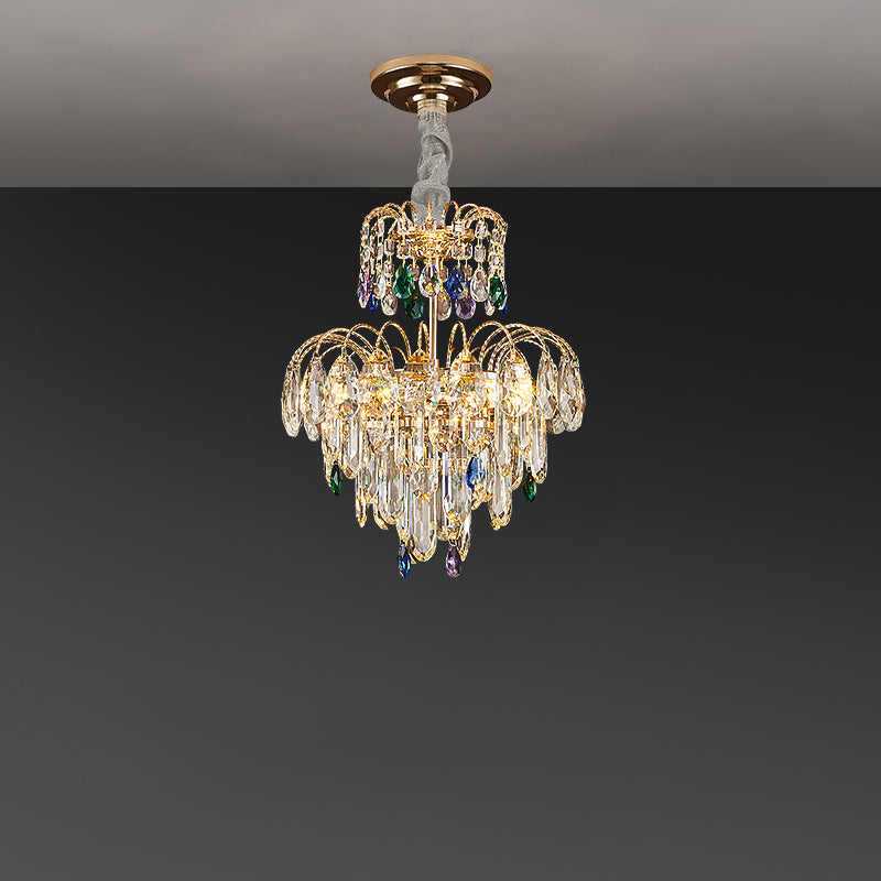 WOMO Small Crystal Tiered Chandelier-WM3026