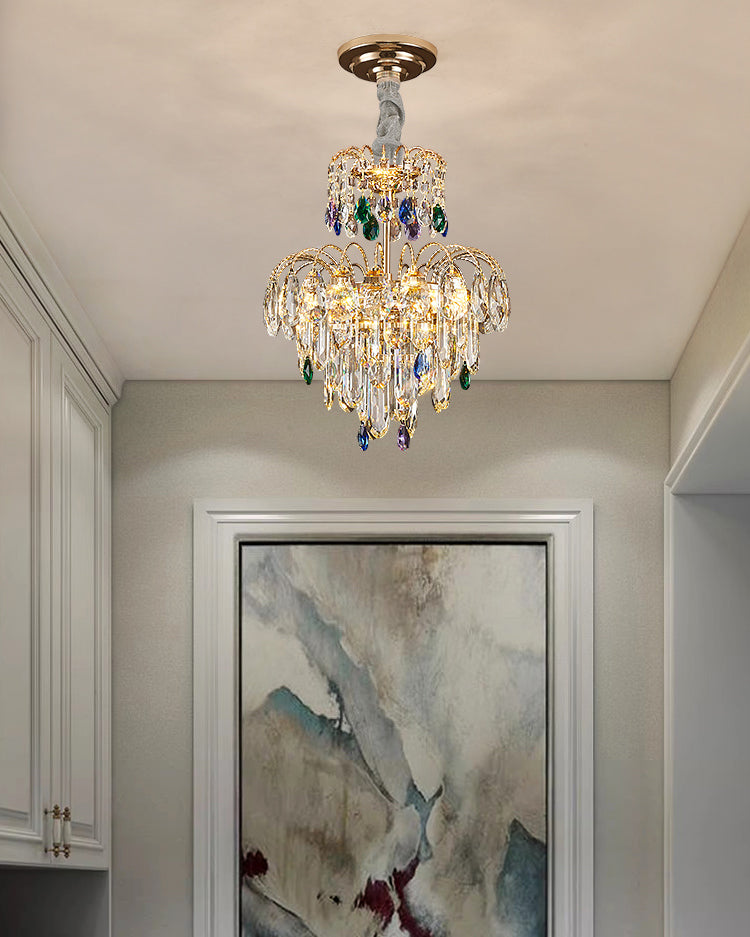WOMO Small Crystal Tiered Chandelier-WM3026