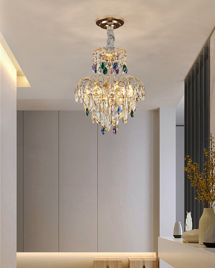 WOMO Small Crystal Tiered Chandelier-WM3026