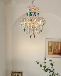 WOMO Small Crystal Tiered Chandelier-WM3026