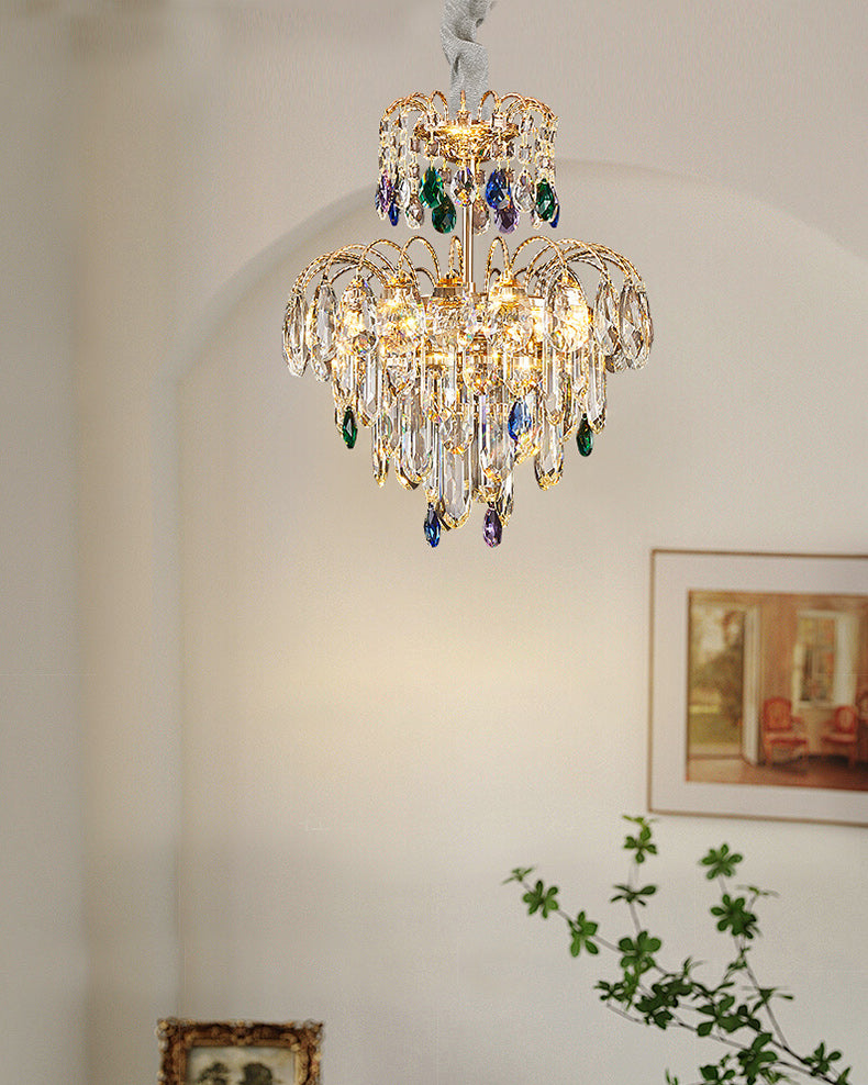WOMO Small Crystal Tiered Chandelier-WM3026