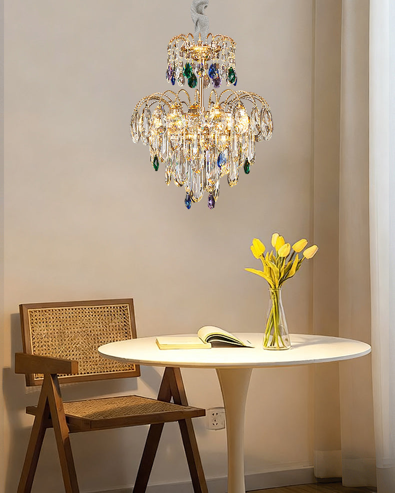 WOMO Small Crystal Tiered Chandelier-WM3026
