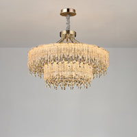 WOMO Gold Fringe Crystal Chandelier-WM3028