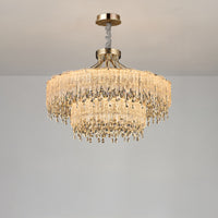 WOMO Gold Fringe Crystal Chandelier-WM3028