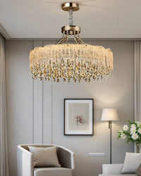 WOMO Gold Fringe Crystal Chandelier-WM3028