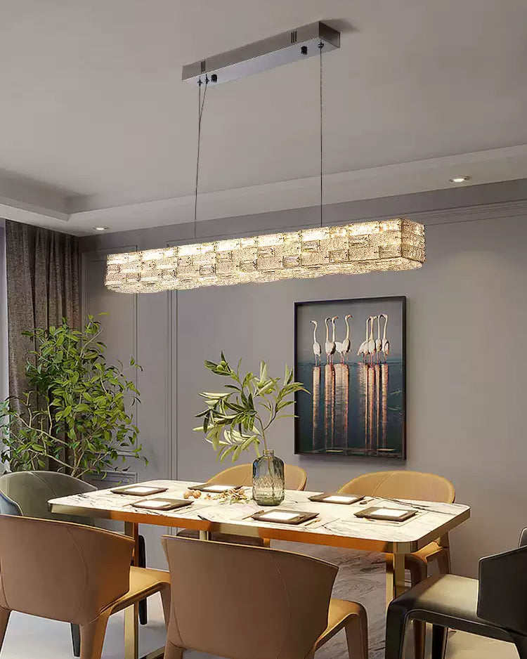WOMO Linear Rectangular Crystal Chandelier-WM3029