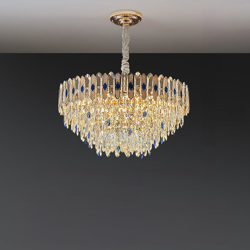 WOMO Tiered Round/Oval Crystal Chandelier-WM3030