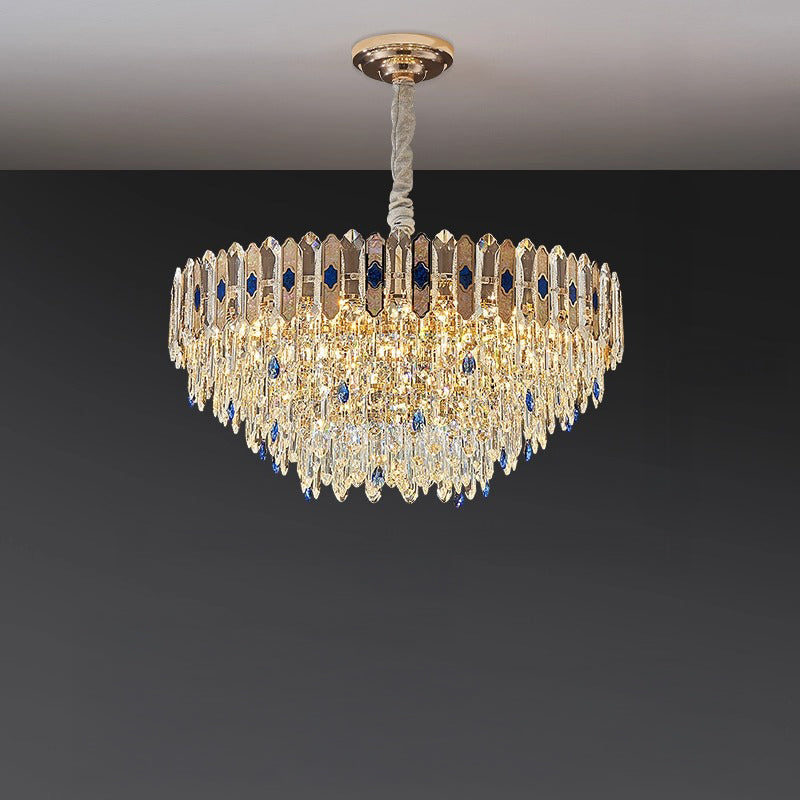 WOMO Tiered Round/Oval Crystal Chandelier-WM3030