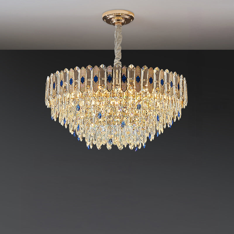 WOMO Tiered Round/Oval Crystal Chandelier-WM3030